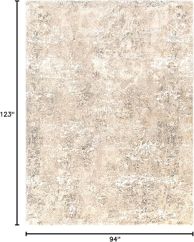 Miniatura 2 de Mark&Day - Alfombra de área Cerignola de 8 x 10 pies, alfombra moderna de mármol crema, alfombra blanca, azul y negra, para sala de estar,