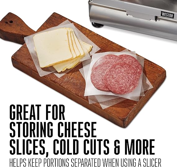 Weston Hamburger Patty Paper, 5.5 x 5.5 Squares, Waxed, Durable & Restaurant Grade, Separates Meats, Cheese and Baked Goods, Made in USA, 1000 Count (10-0102-W),White
