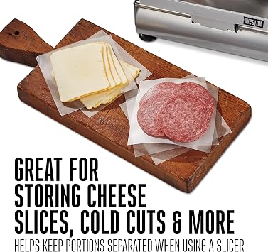Weston Hamburger Patty Paper, 5.5 x 5.5 Squares, Waxed, Durable & Restaurant Grade, Separates Meats, Cheese and Baked Goods, Made in USA, 1000 Count (10-0102-W),White