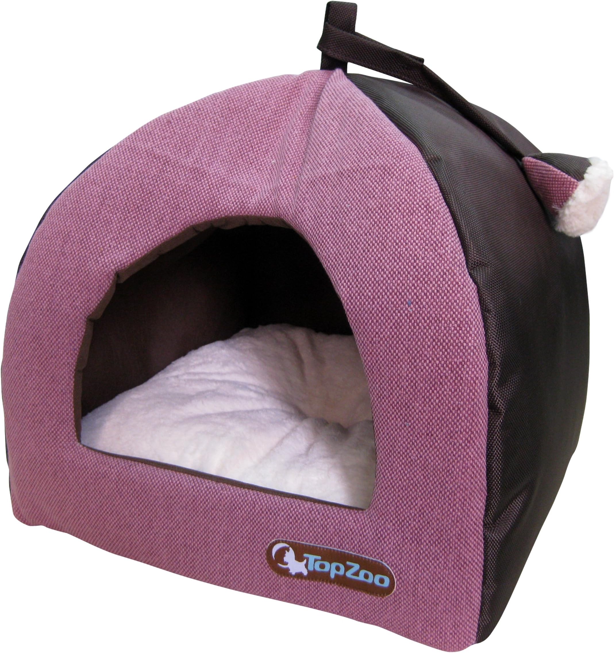 TopZoo Teepee Cat Bed - Pink Canvas