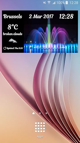 Widget de relógio da fonte da noite
