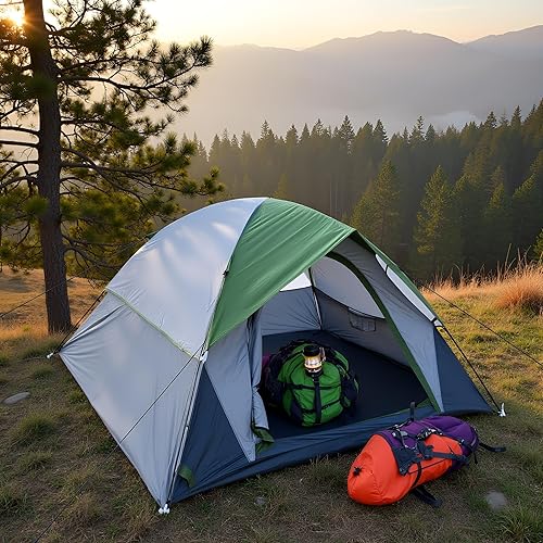 Tienda de campaña al aire libre para 2 personas, impermeable, doble capa, resistente al viento, se puede utilizar para senderismo al aire libre,