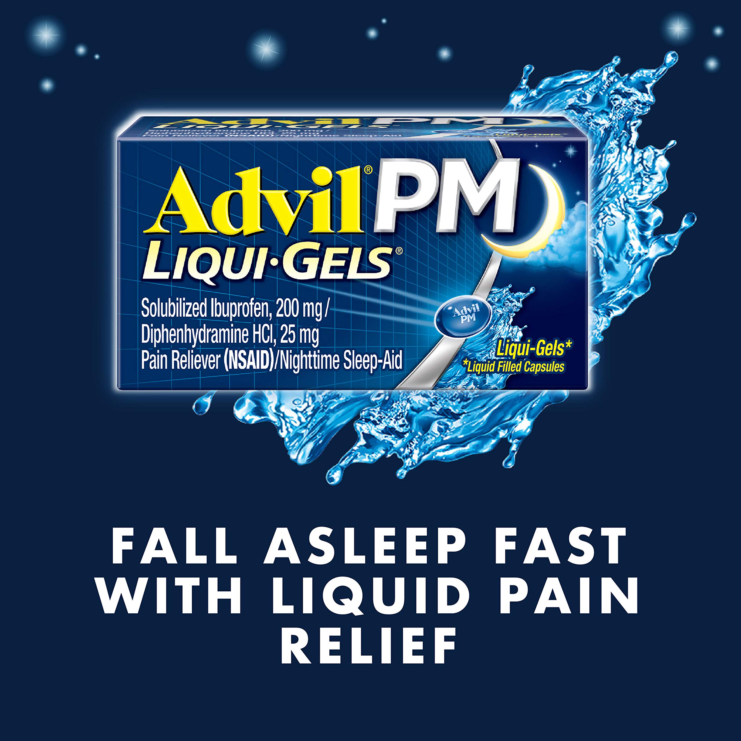 Advil PM LiquiGels (Two Pack of 80 Count 160 Capsules) Pain Reliever