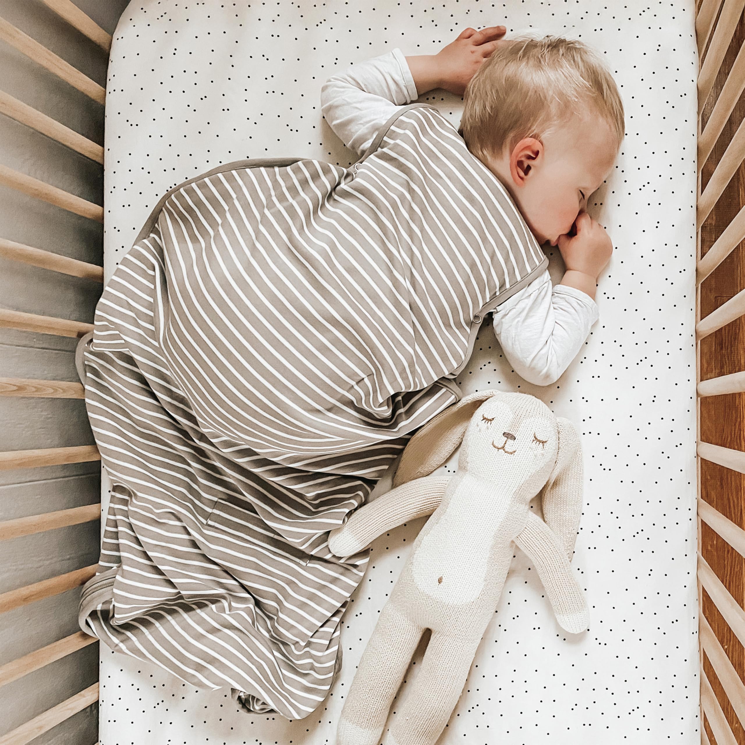 Woolino 4 Saison Schlafsack für Kleinkinder, Merinowolle und Bio-Baumwolle Baby Schlafsack, 2-4 Jahre, Erde