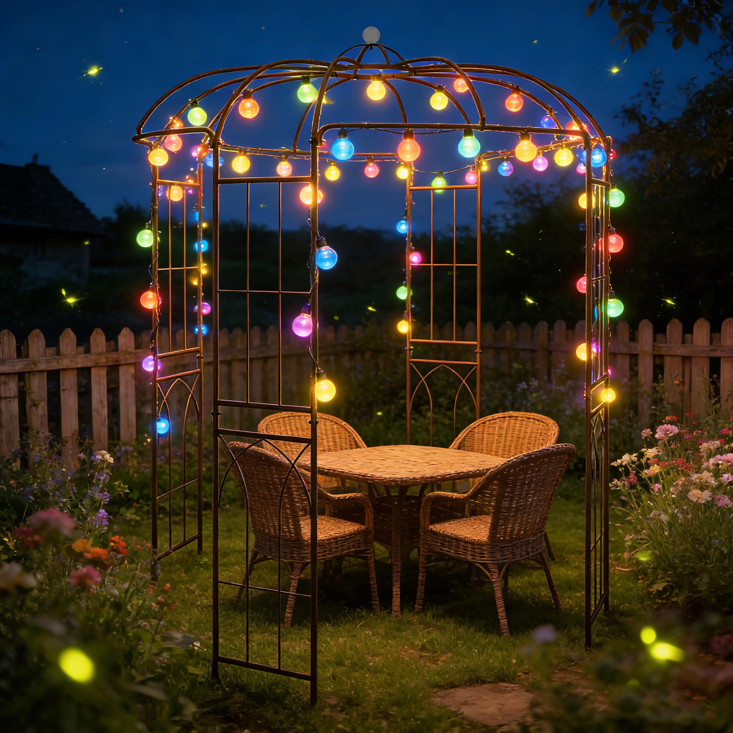 Relaxdays Altana różana metalowa, 275x211x211 cm, ciemnozielona | podpora dla pnączy, do ogrodu, do wejścia