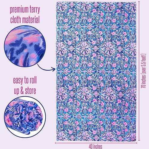 Miniatura 9 de Lilly Pulitzer Toalla de piscina de gran tamaño, 40 x 70 pulgadas, toalla de tela de rizo grande para adultos, Splendor in The Sand