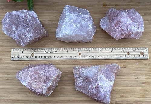 Miniatura 7 de Piedras naturales ásperas de cuarzo rosa grande, cuarzo rosa crudo de 2.5-4 pulgadas, cuarzo rosa, piedra de amor, cristales curativos, 0.25-2 libras