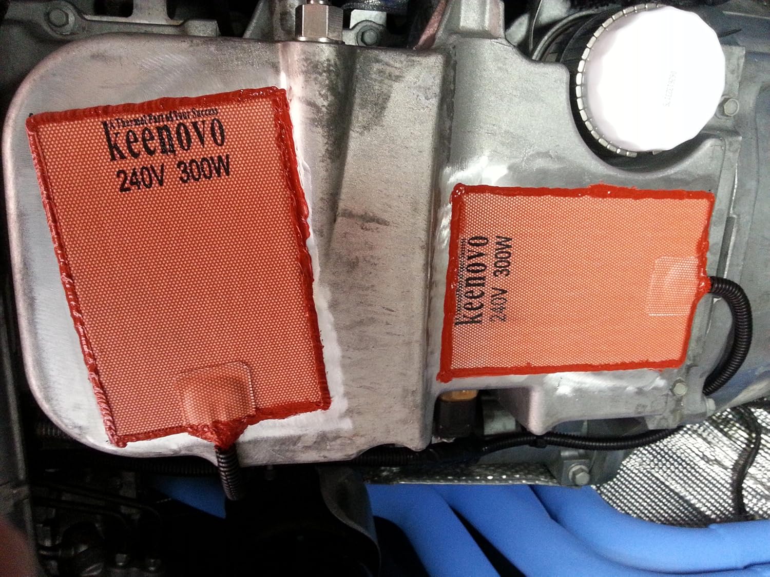 6"X8" 300W Hydraulic Tank Engine Sump Silicone Heater Pad w/Plug+Thermostat of 90C (120V)