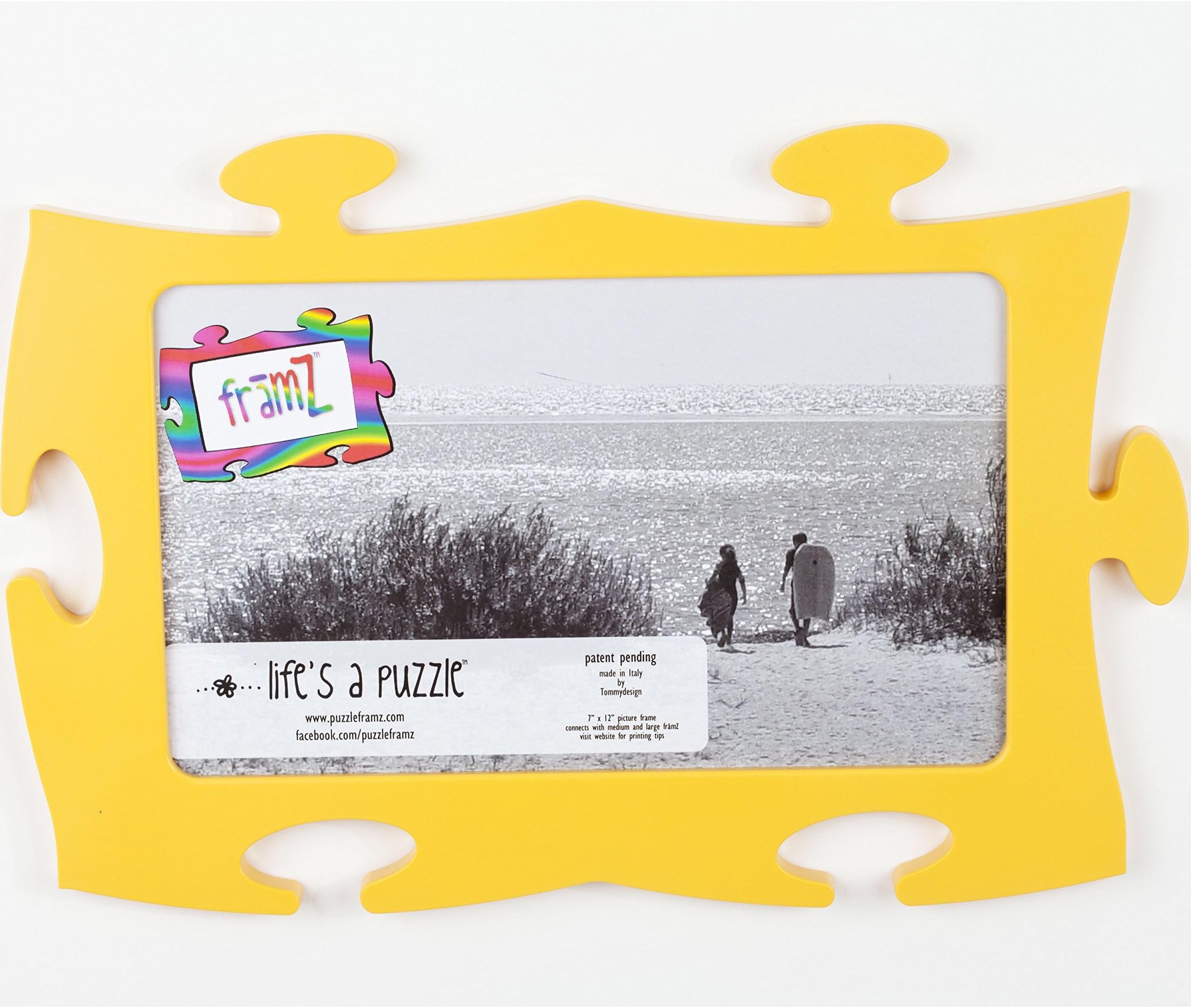Yellow Puzzle-piece-shaped Wall Frames, Large, 11.75 X 7 Inch
