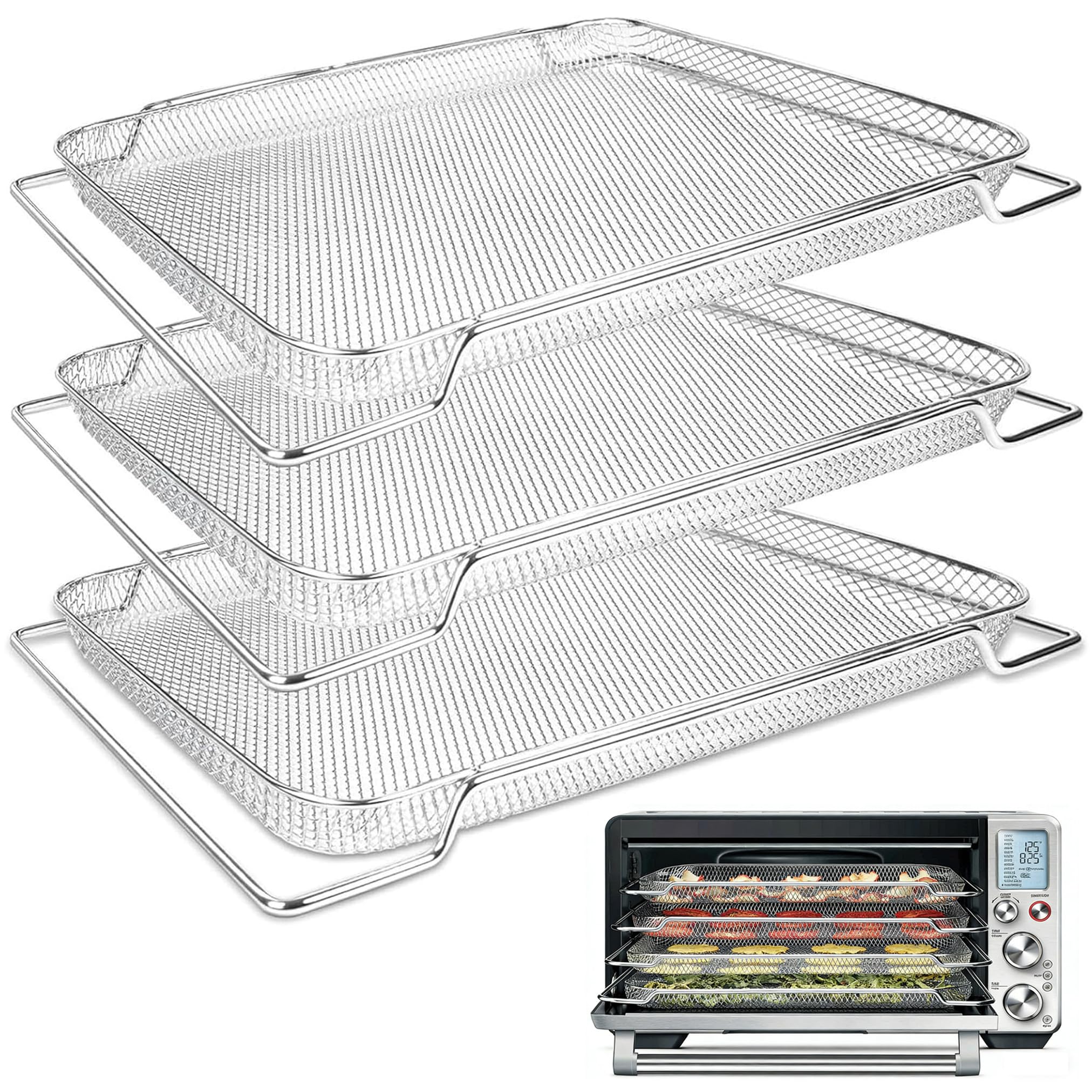 3PCS Air Fryer Basket for Breville BOV900BSS Smart Oven Pro Convection Oven