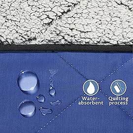 Tirrinia Waterproof Outdoor Blanket with Sherpa Lining, Insulated Waterproof Oxford & Plush Sherpa, Foldable for Stadium Camping, Sports, Picnic, Grass, Concerts, Pet,60 x 80