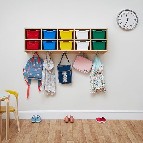 Miniatura 7 de ECR4Kids Cubos de almacenamiento frontales de cucharada, organización multiusos, gris oscuro, 10 unidades