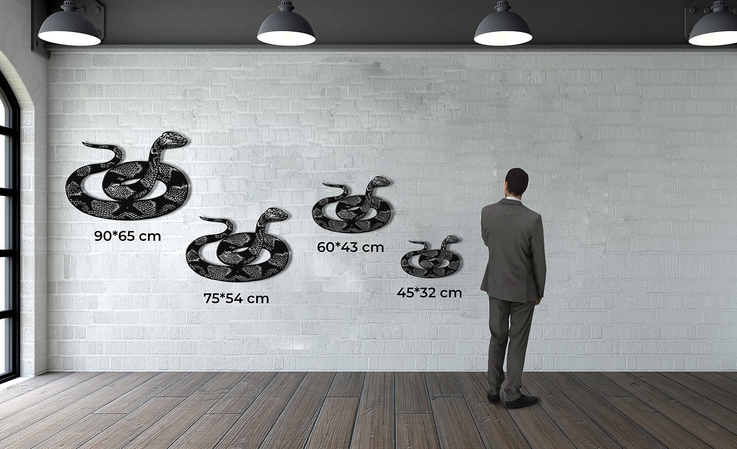 By Unbranded Art Mural Serpent, Décoration Serpent En Métal, Art Animal, Décoration Murale En Métal, Suspension Murale, Art Mural De Salon, Décoration Intérieure, Panneau Serpent