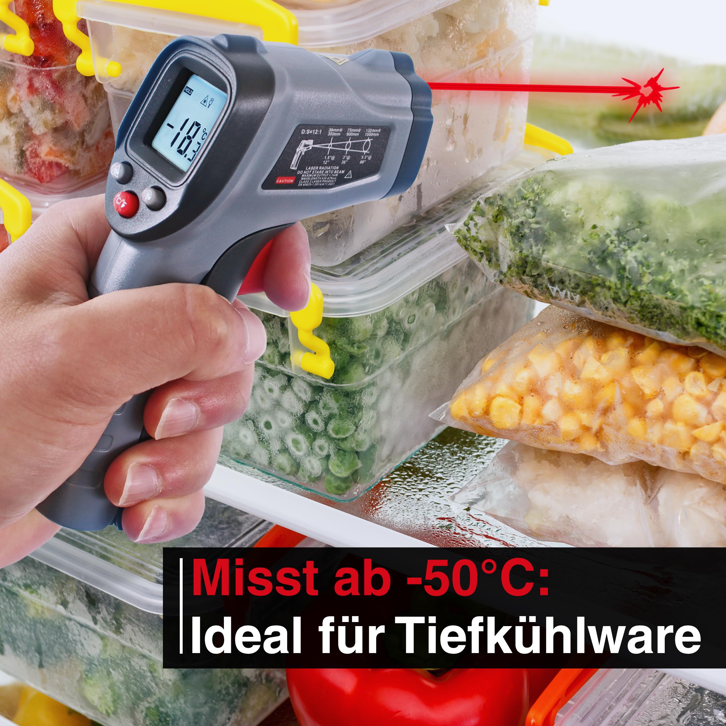 HGL-205 Infrarot Thermometer -50°C ... 600°C Temperaturmessgerät mit Laser für schnelle und präzise Messung der Oberflächentemperatur