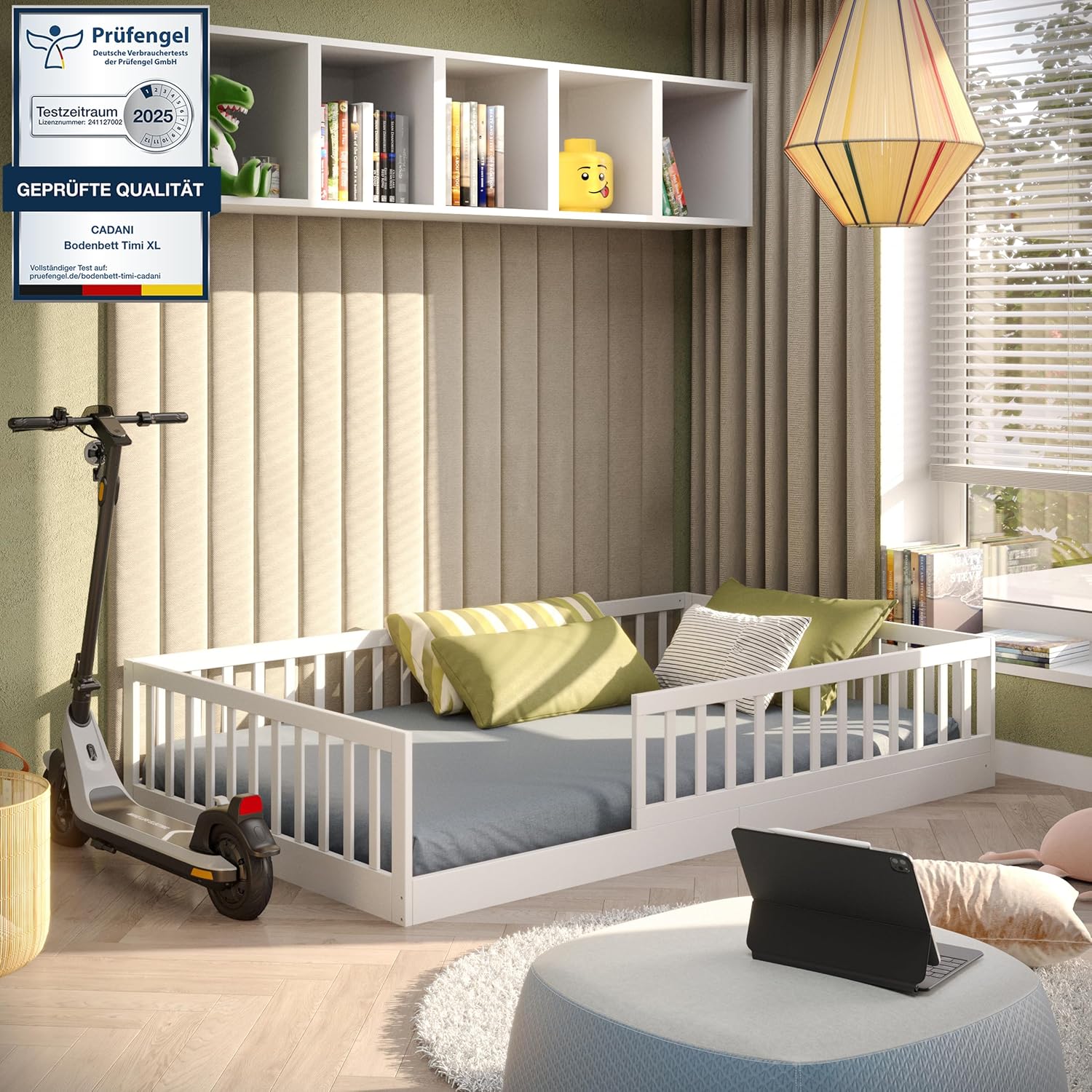 Letto A Terra Montessori Per Bambini 120x200 Cm - Convertibile Con Protezione Anti-caduta - Foto 7