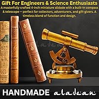 Vista 3 de Telescopio decorativo Alidade de latón de 4 pulgadas con brújula base regalos (4 pulgadas)