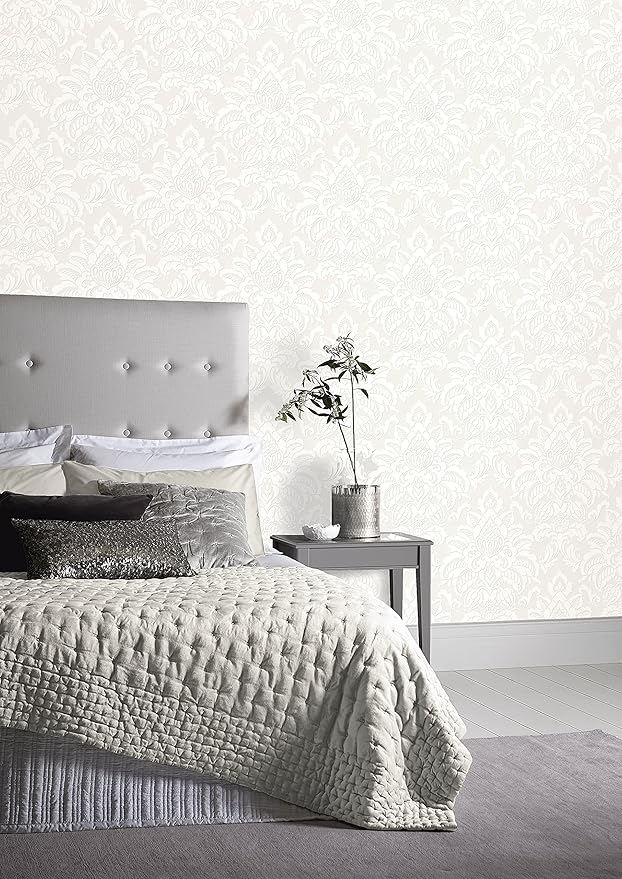 Arthouse Glisten Damask Pattern Floral Metallic Glitter Wallpaper