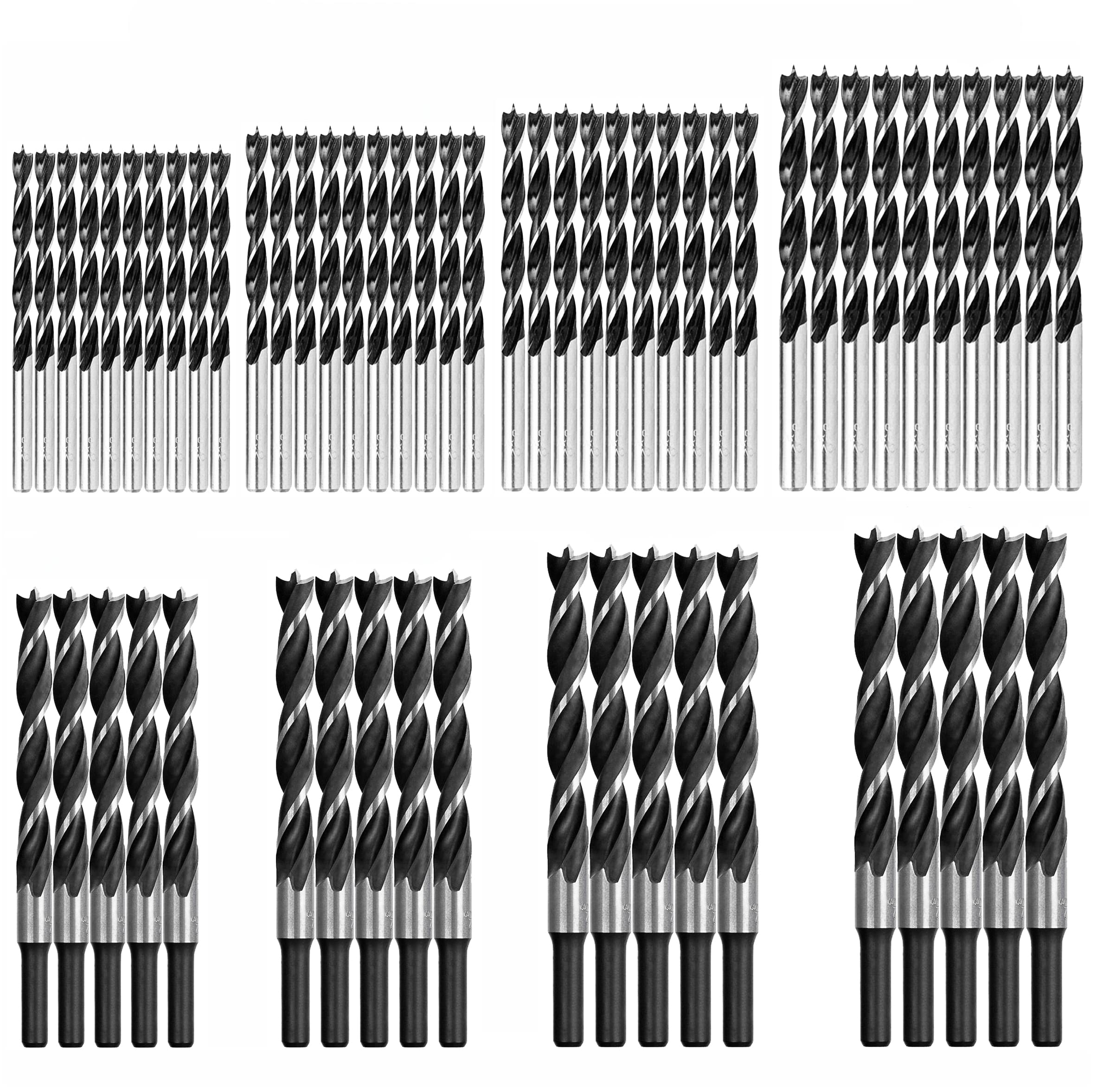 Brad Point Woodworking 60Pcs Drill Bit Set Drill for Hardwood Softwood