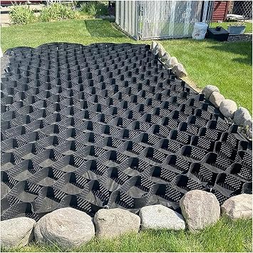 Ground Grid Permeable Gravel/Soil Pavers Mesh 2" Tall, Heavy Duty Stabilizer Gravel Grid for Garden Yard Landscaping Slope, Subgrade Work, Driveways, Parking Areas3x5m/10x16ft-1