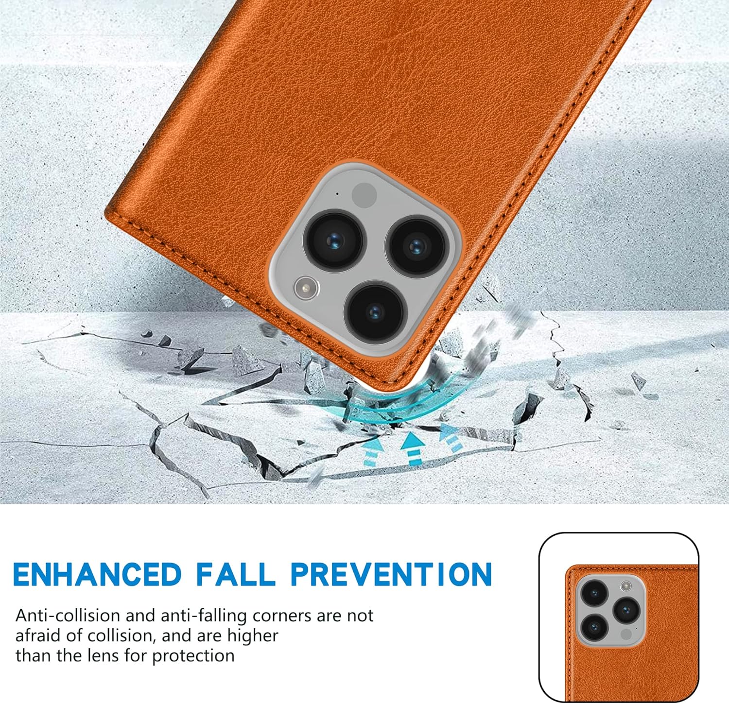 ZZXX for iPhone 14 Pro Wallet Case with [RFID Blocking] Card Slot Stand Strong Magnetic Leather Flip Fold Protective Phone Case for iPhone 14 Pro Case Wallet(Brown-6.1 inch) - Image 7