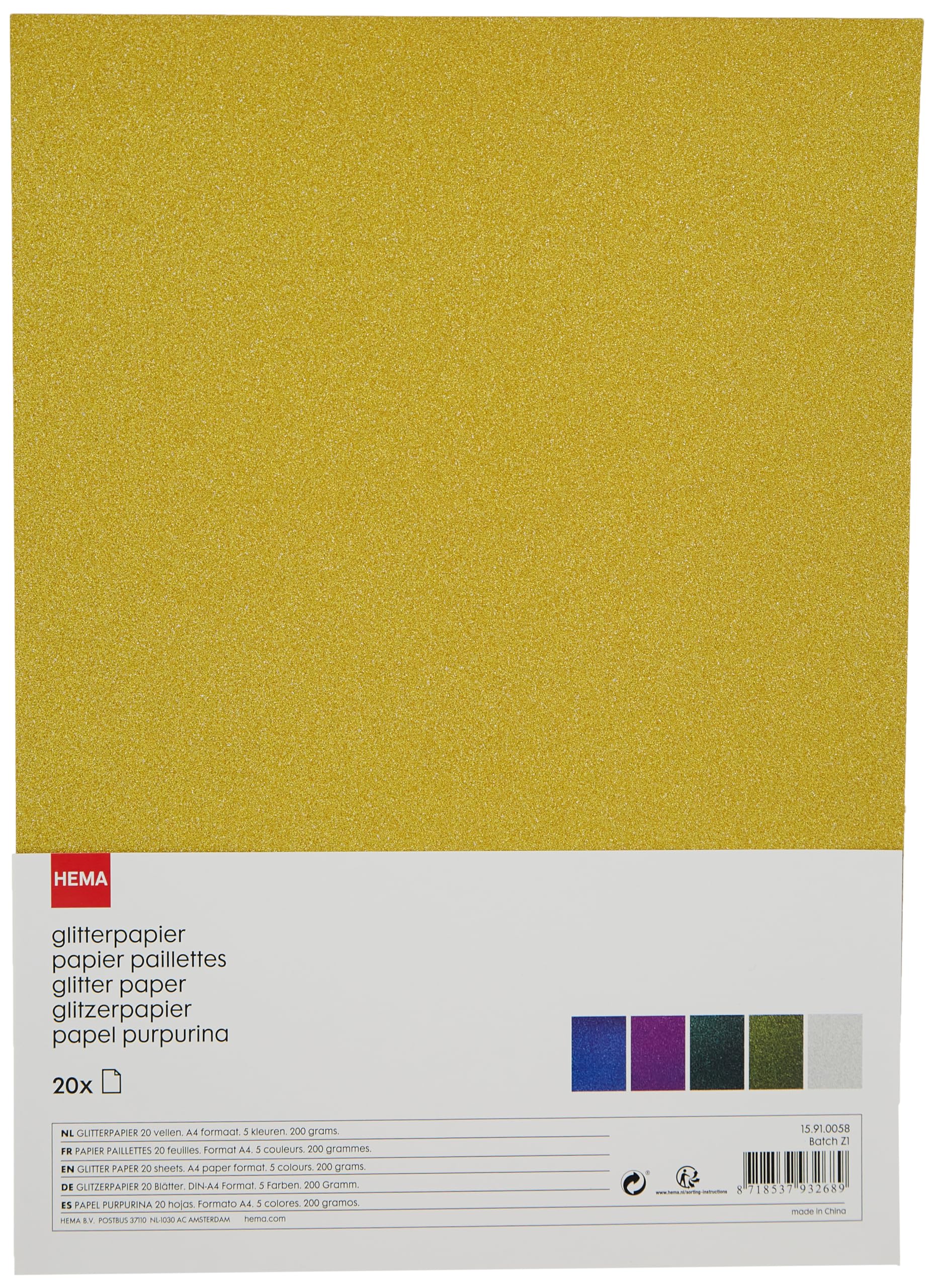 Hema A4 Glitter Paper 20-Piece