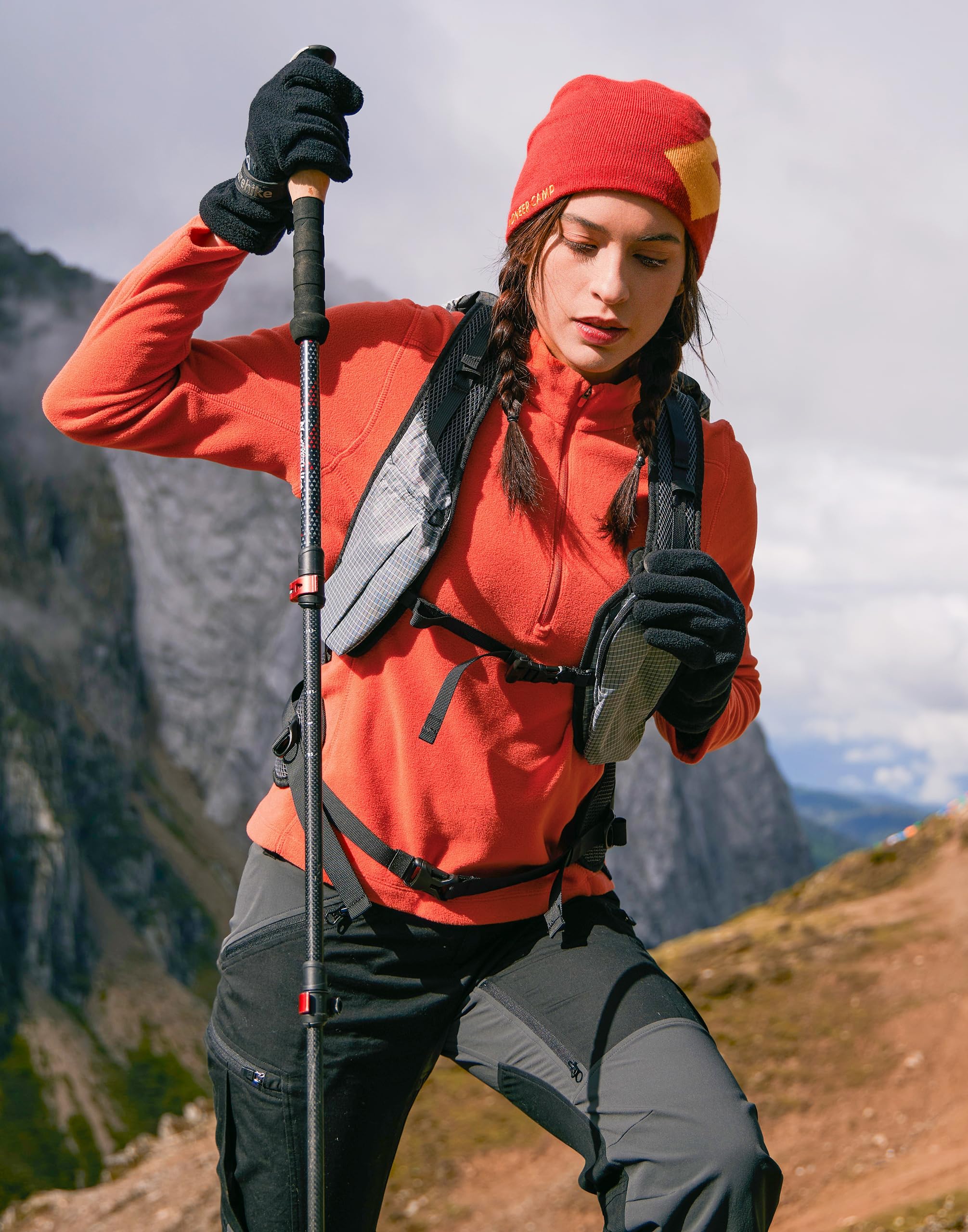 Pioneer Camp Fleecepullover Damen Half-Zip Polartec Micro Fleecejacke Als Extrem Wärmenden Und Leichten Base-Layer Für Outdoor-Sport Und Wandern
