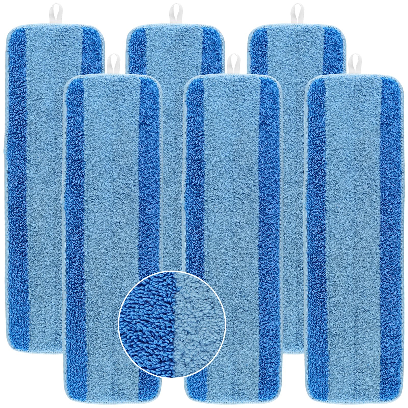 Mop Pads for Bona - 6 Pack Microfiber Cleaning Pad for Bona Hardwood Floor Cleaner 18 Inch Washable & Reusable Refills