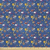 Vista 126 de Lunarable Tela suculenta de The Yard, flores en acuarela estilo pintura coloridas flores de primavera tema de jardinería, tela de microfibra