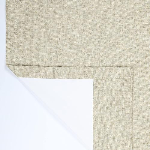 Miniatura 4 de TWOPAGES Cortina opaca de mezcla de lino plisada para sala de estar, oscurecimiento de la habitación, cortina con aislamiento térmico de 102