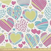 Vista 95 de Lunarable Tela suculenta de The Yard, flores en acuarela estilo pintura coloridas flores de primavera tema de jardinería, tela de microfibra