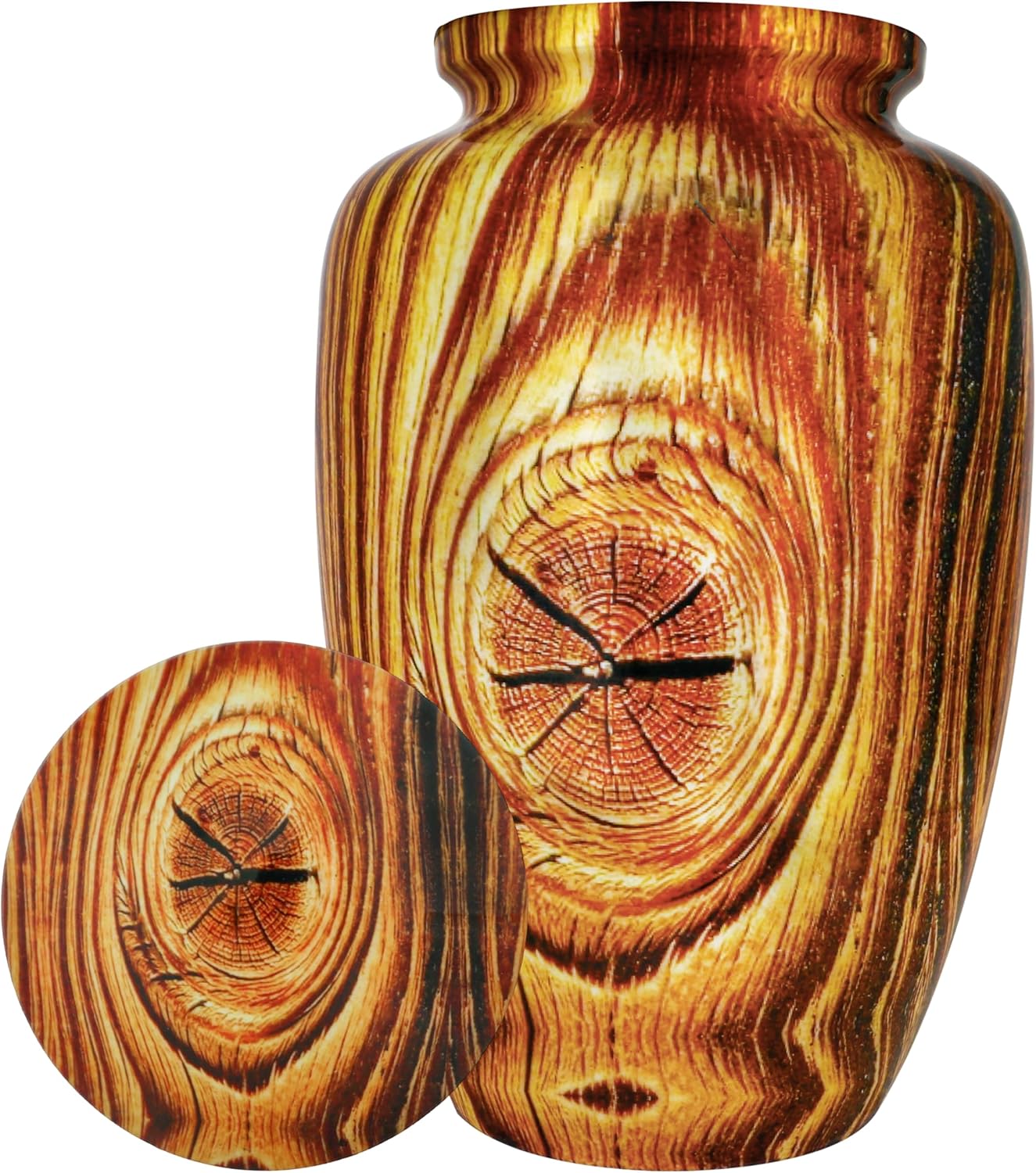 Burial Urns for Adult Human Ashes, Cremation Urns for Men/Women Funeral, Memorial Decorative Urn, Earns for Ashes, Large Size Wood Texture Urn