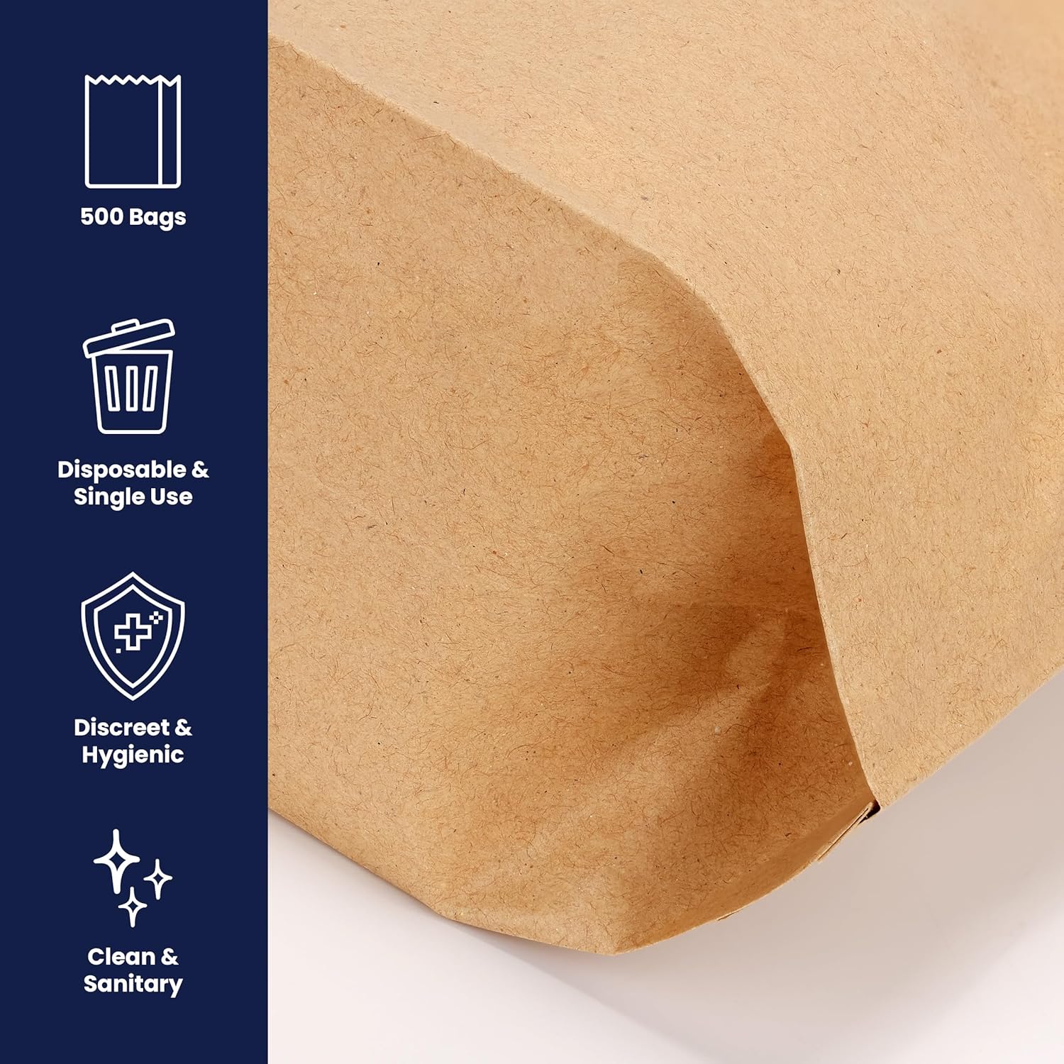 Hospeco - GID-HOSKL-260 KL Waxed Kraft Feminine Hygiene Liner Bag with Gusset ,10.25” x 7.5” x 3.5”,(Case of 500)