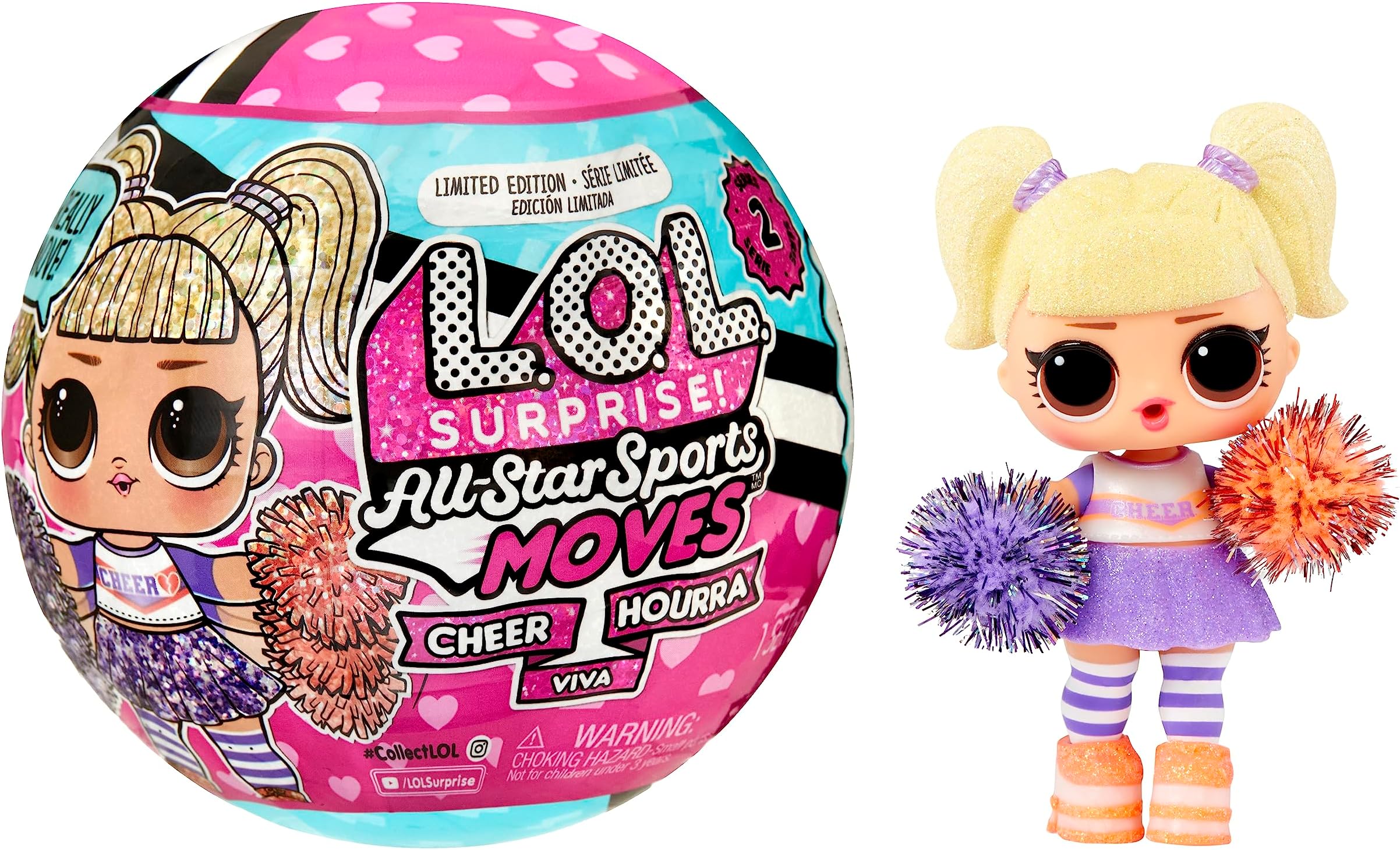 L.O.L. Surprise! All Star Sports Moves - Cheer Series - Limited Edition Collactable Doll - Cheerleading Dolls with Surprise Mix and Match Outfits, Shoes and Accessories - For Girls and Boys Ages 4+