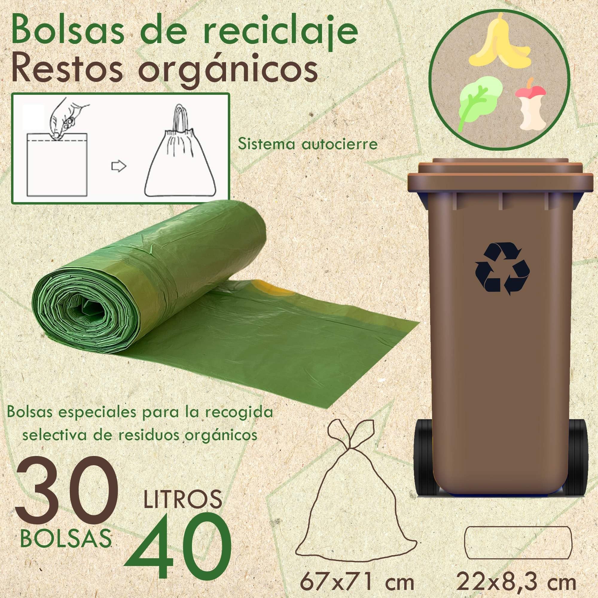 Well Home MOBILIARIO & DECORACIÓN Cubo de Basura Inteligente de 40L, Alto: 71,5 (x35,5x26), Blanco con Rollo de 30 Bolsas de Basura adaptadas