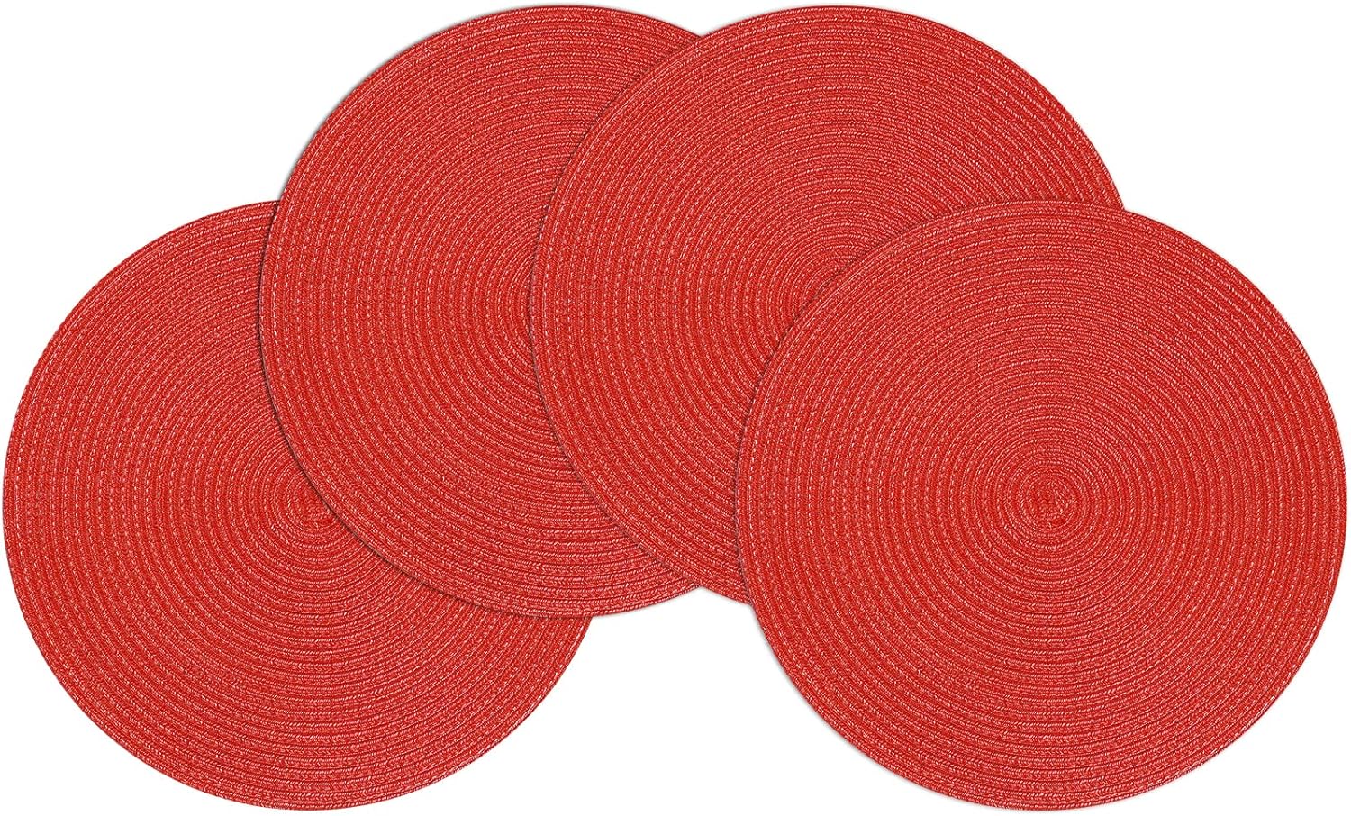 SMAAFIT Round Braided Placemats Set of 4 Washable Woven
