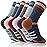 EBMORE Kids Merino Wool Hiking Socks Boys Toddlers Girls Winter Thermal Thick Warm Boot Cushion Ski Snow Gift Socks Stocking Stuffers 6 Pairs (Three Stripe,1-3 Years)