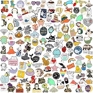 20/40 PCS Cute Enamel Backpack Pins, Funny Enamel Pins Bulk Set Cool Button Pins Aesthetic Brooch Lapel Pins Anime for Backpacks, Jackets, Hats, Kids, Girls, Gifts