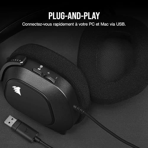 Corsair HS80 RGB USB Casque Gaming Premium Dolby Son Surround 7.1 – Carbone - 5