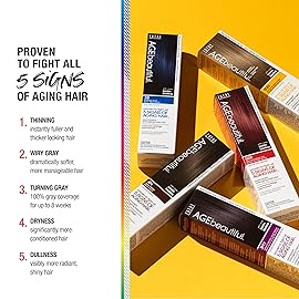 AGE beautiful Permanent Hair Color Dye Liqui Creme | 100% Gray Coverage | Anti-Aging Haircolor | Biotin for Thicker, Fuller Hair | Professional Salon Coloring | 5R Medium Red