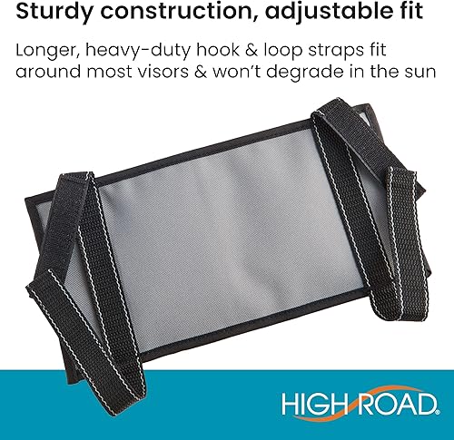 Miniatura 5 de High Road Organizador de visera con bolsillos seguros con cremallera, soporte para lentes de sol y bolsillo transparente para registro y seguro,