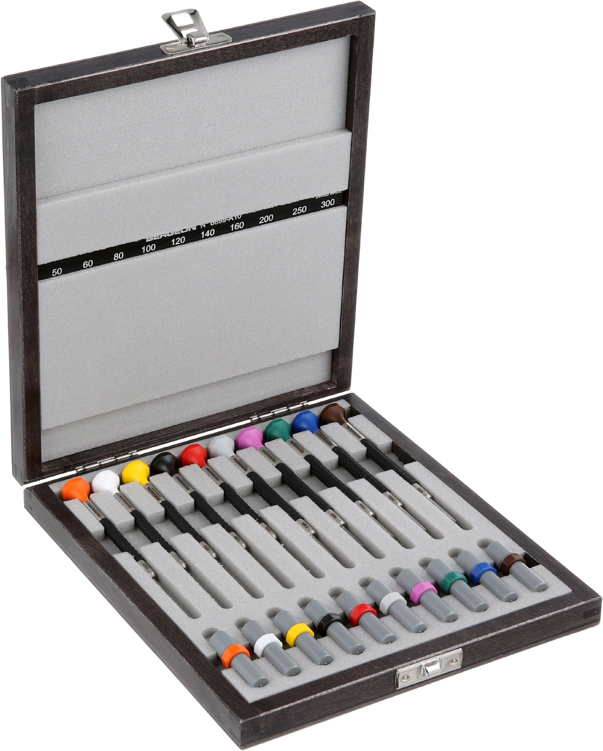 55-614 6899-A10 Ten Ergonomic Screwdriver Set with Spare Blades Watch Repair Kit