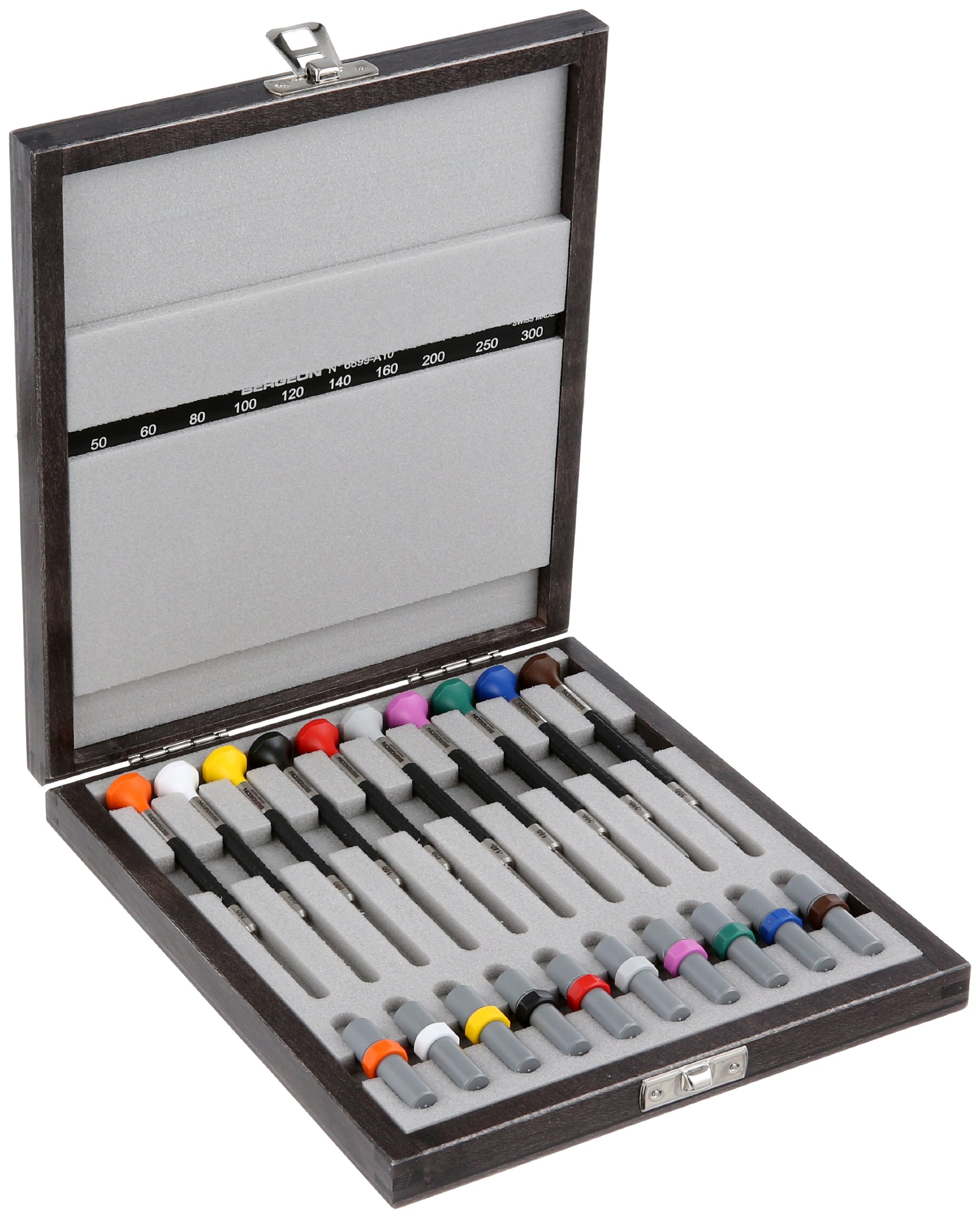 55-614 6899-A10 Ten Ergonomic Screwdriver Set with Spare Blades Watch Repair Kit