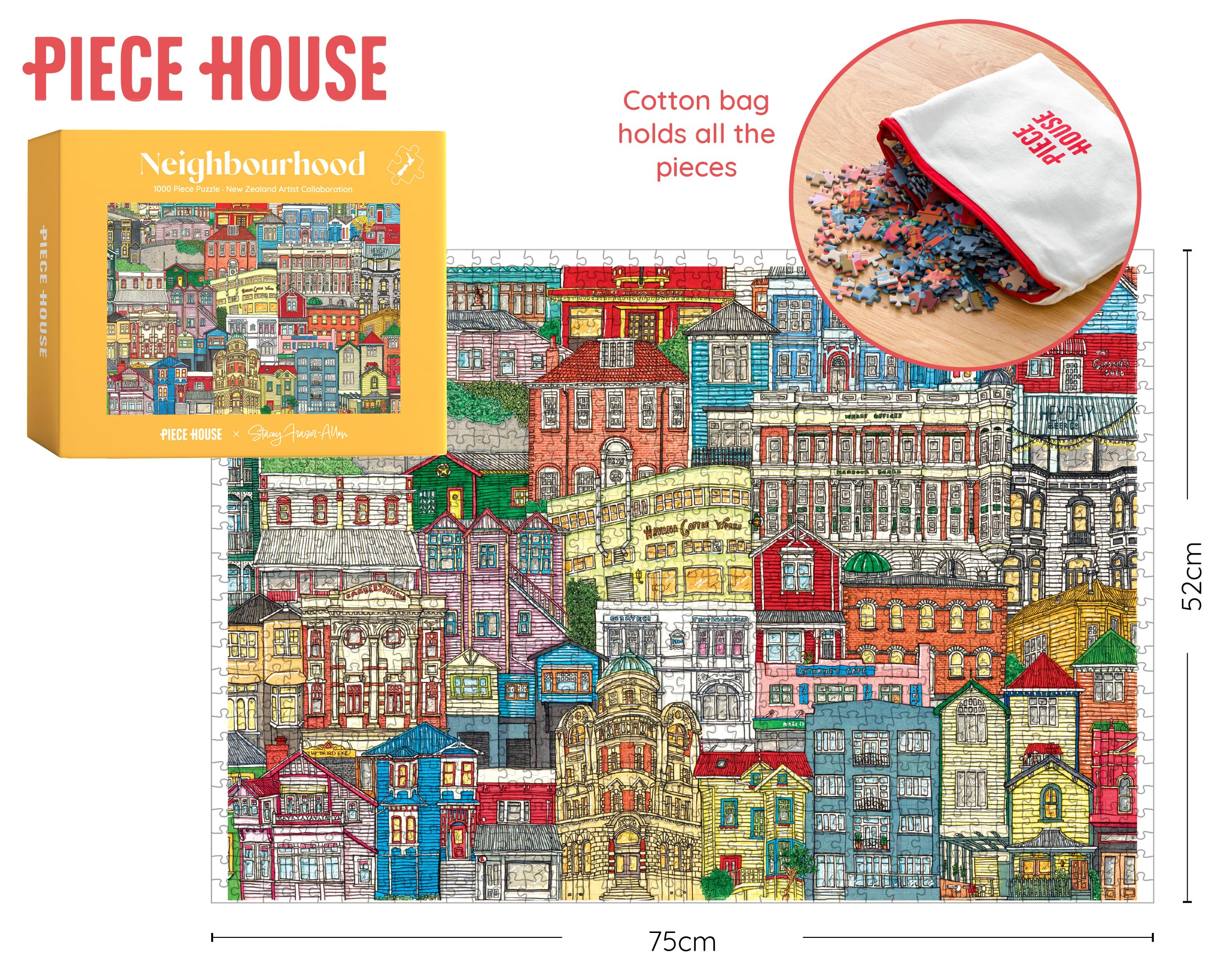 PieceHouse Jigsaw Puzzle for Adults 1000 Pieces, 1000 pieces, 75 cm x 52 cm - Image 2
