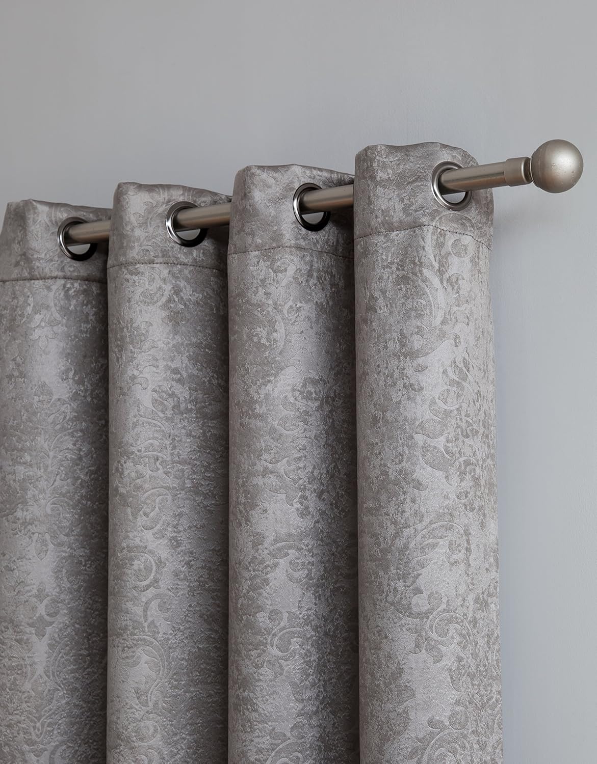 Linen Zone Pair of Silver Gray Bedroom Curtains. These Modern Decor Black Out Curtains are Great Choice as Bedroom Window Curtains or Nursery Blackout Curtains. (Evelyn 54 x 84 Light Grey)