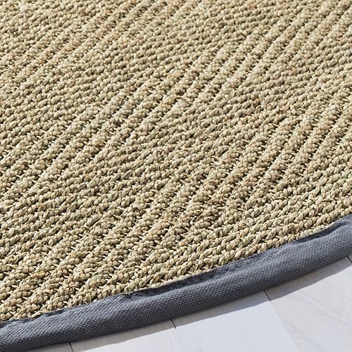 Miniatura 230 de Safavieh Colección de fibra natural NF115P - Alfombra (fibra natural), color gris, Fibras naturales beige, (Natural/Beige),Natural/Negro,Natural