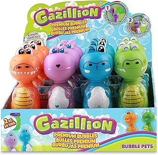 Gazillion Bubbles Bubble Pets Party Pack - Fun Kids Bubbles With 4 Colors, Refillable Bottle Solution, Ages 3+
