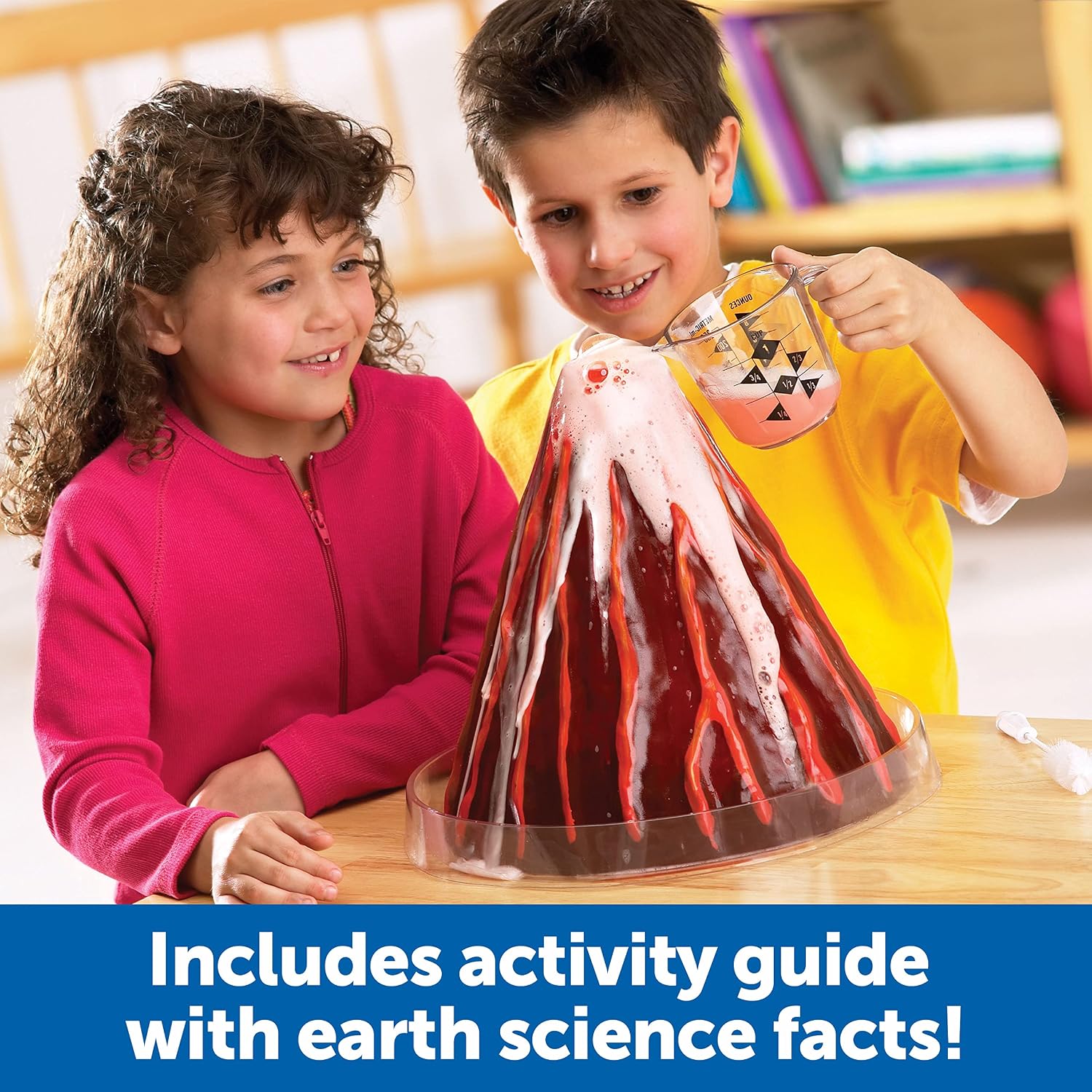 Learning Resources Erupting Volcano Model, Fun Science Learning, Homeschool, Cross-Section Model with Foaming Lava, Ages 6+