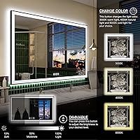 Vista 109 de 88x38 Large Light Bathroom Mirror - Backlit and Front Lighted LED Wall-Mounted Vanity Mirror Modern Rectangle Black Mirror, Dimmable, Anti-Fog