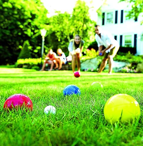 Miniatura 17 de Franklin Sports - Juego de 8 bolas de bocha para todo tipo de clima y 1 pallino, para jugar en la playa, en el pasto del patio trasero o en una