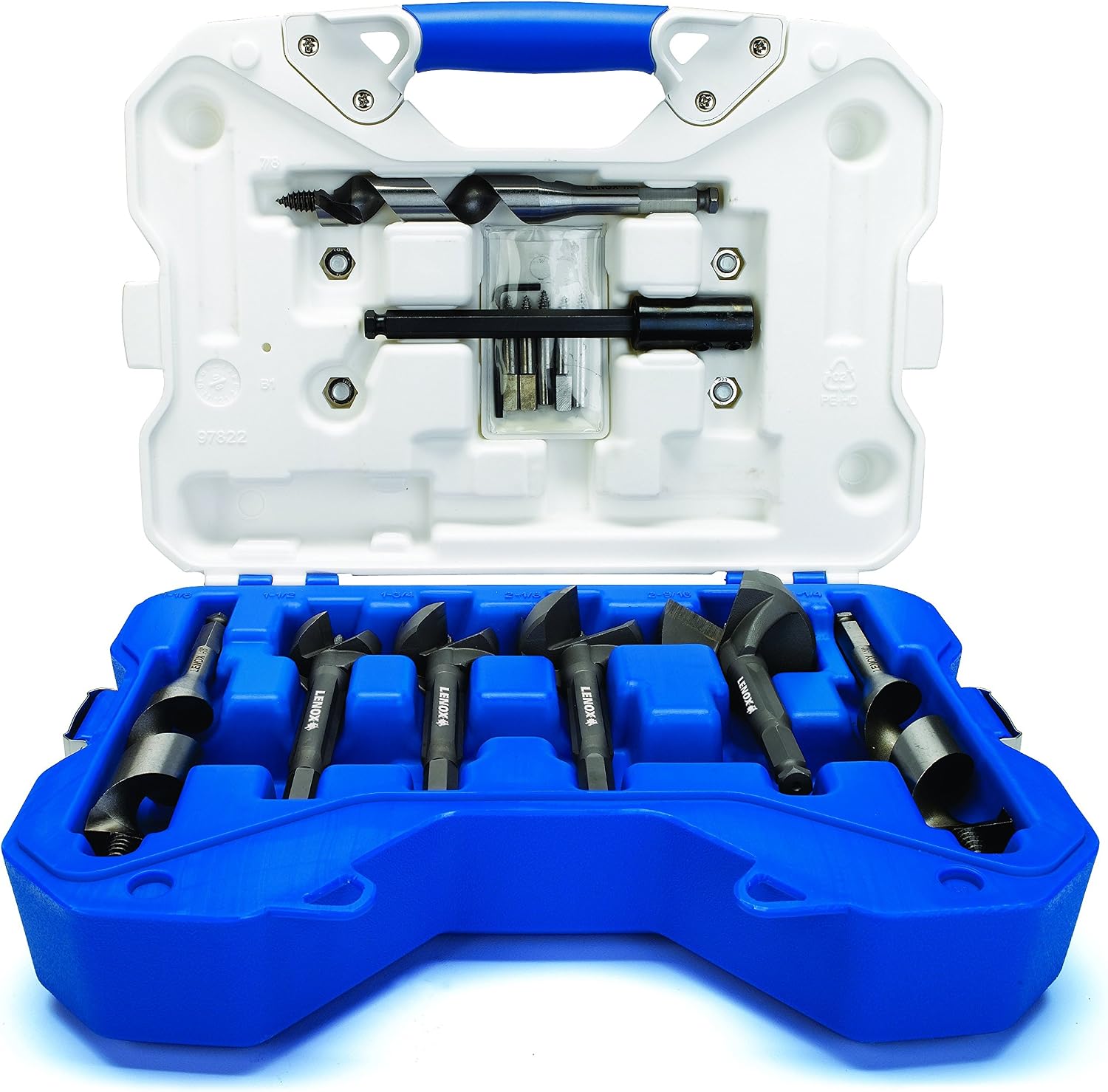 Lenox 1787507 Bi-Metal Ship Auger and Self-Feed Bit Kit, 15 Piece